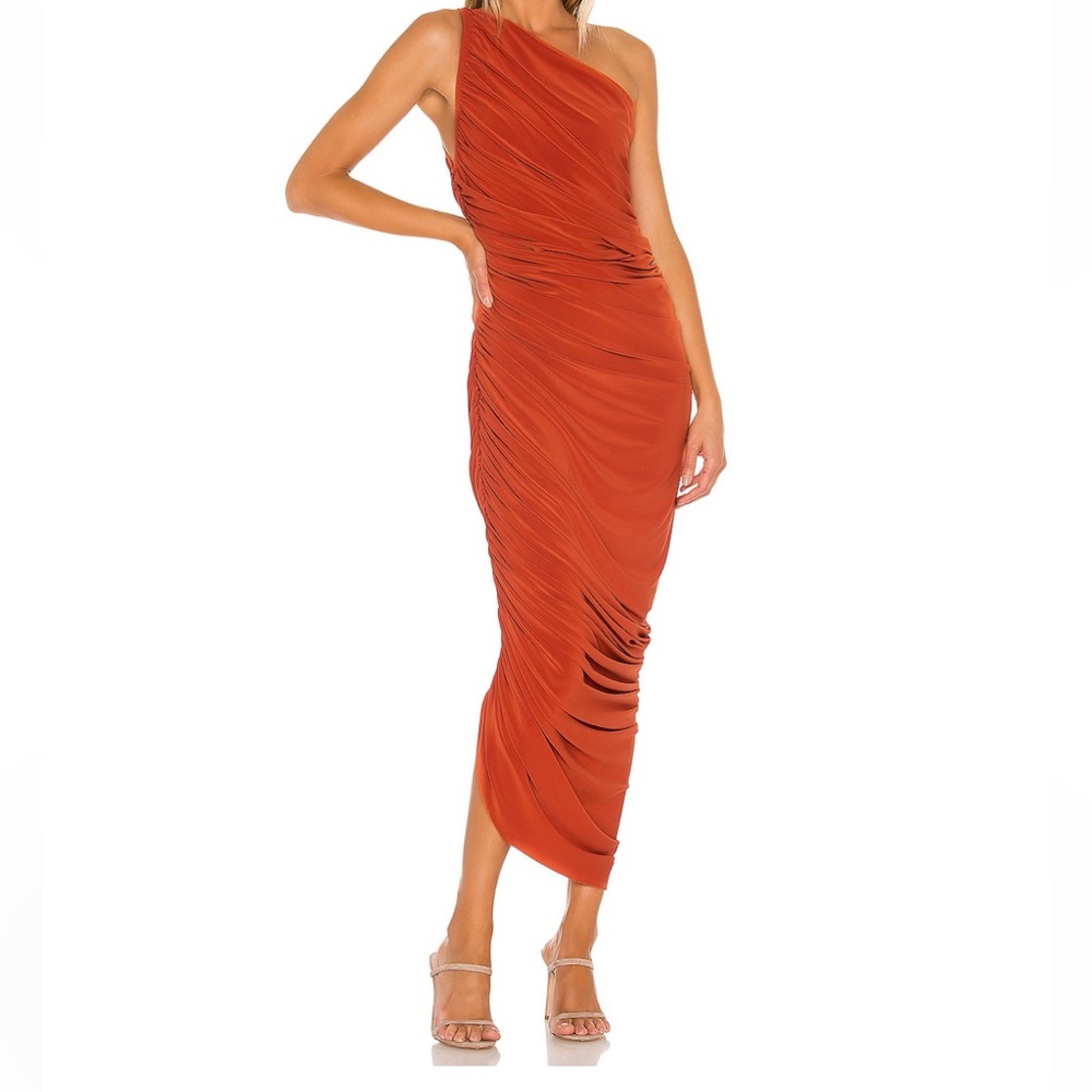 Norma Kamali Diana Gown Rust